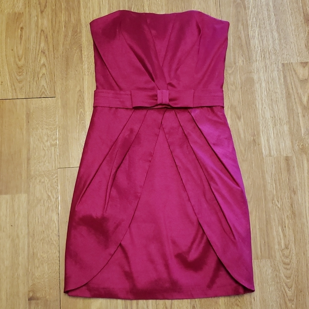 VTG Cache magenta strapless cocktail dress sz 0